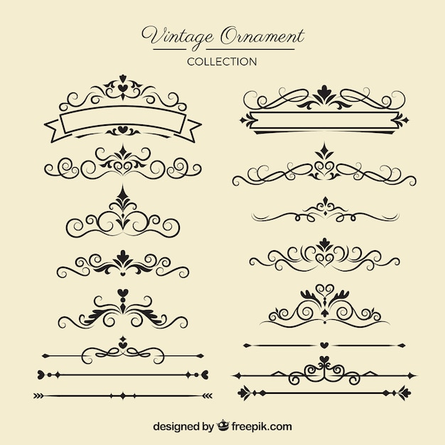 Elegante conjunto de ornamentos vintage