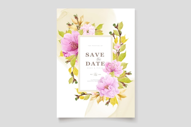 Elegante design de cartão de flor de cerejeira