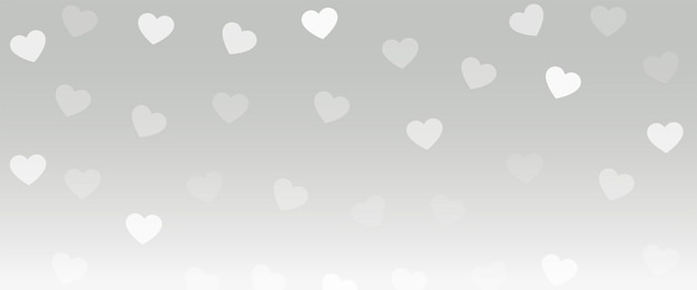 Vetor grátis elegante dia dos namorados corações padrão design de banner cinza