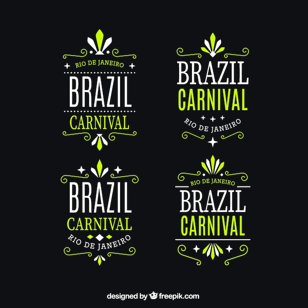 Elegante emblemas carnaval brasil