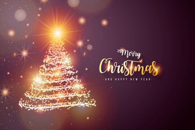 Elegante fundo de Natal com árvore brilhante