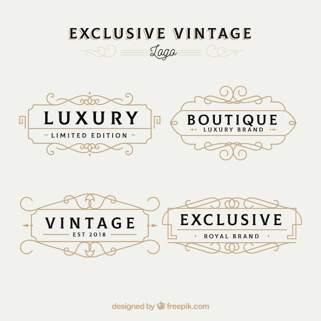 Elegante pacote de modelos de logotipo vintage