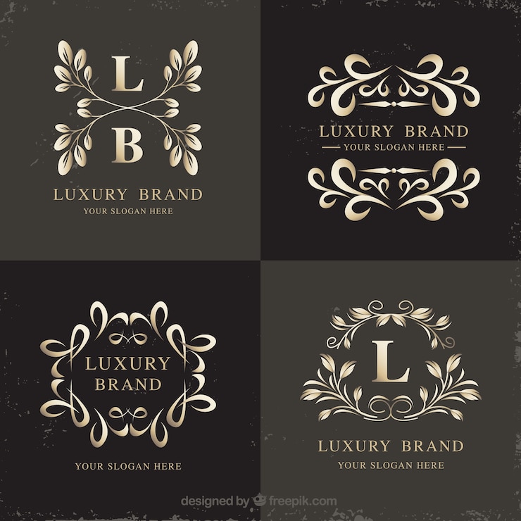 Vetor grátis elegante pacote de modelos de logotipo vintage
