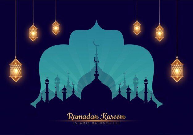 Elegante ramadan kareem fundo elegante decorativo