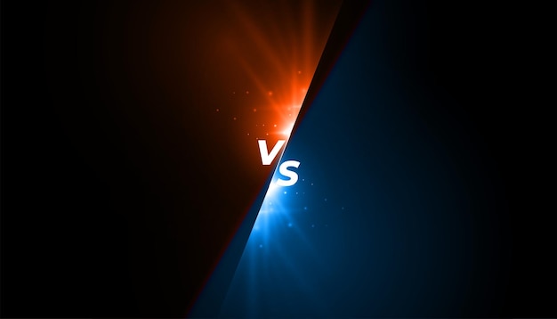 Vetor grátis elegante versus vs banner de comparação com efeito de luz