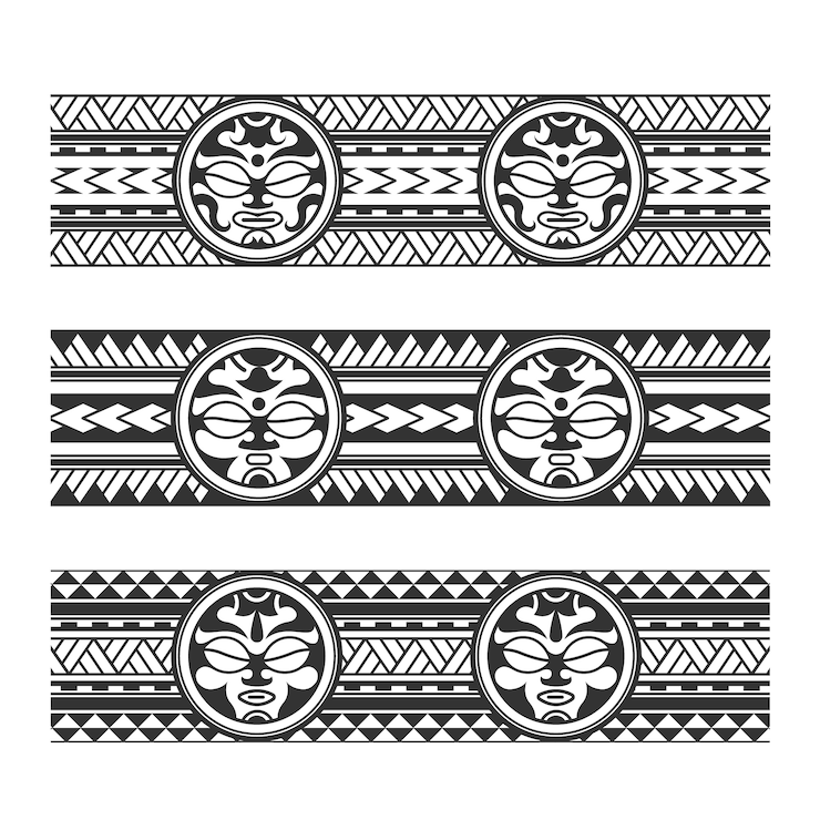 Vetor grátis elemento de borda de tatuagem maori