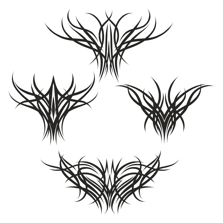 Vetor grátis elemento de borda de tatuagem tribal desenhado à mão