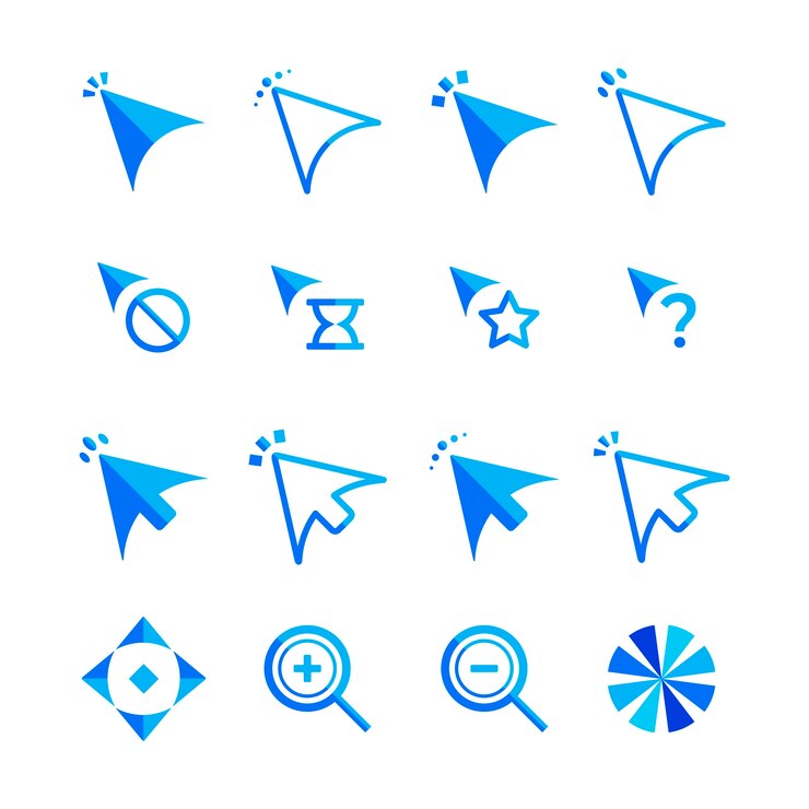 Vetor grátis elemento de cursor de rato de design plano