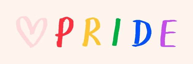 Elemento de design de tipografia de doodle de orgulho