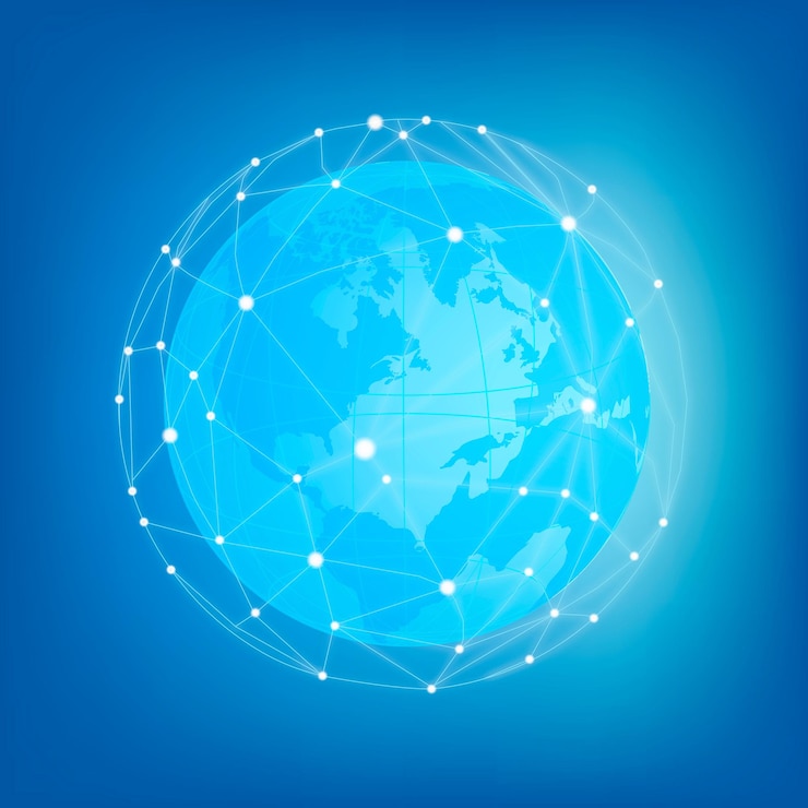 Vetor grátis elemento de esfera de rede global brilhante