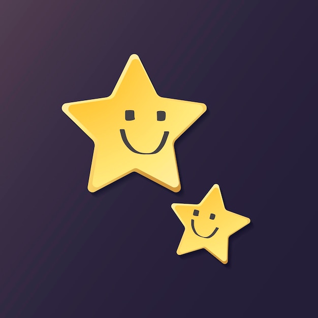 Vetor grátis elemento de estrelas sorridentes fofas, vetor de clipart fofinho de clima em fundo roxo