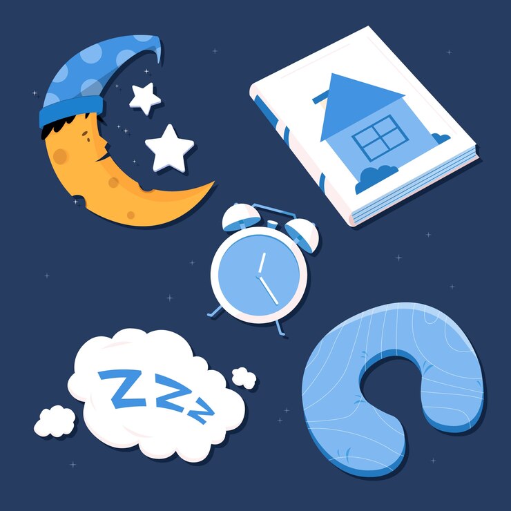 Vetor grátis elemento de hora de dormir desenhado à mão