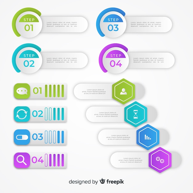 Vetor grátis elemento de infográfico collectio