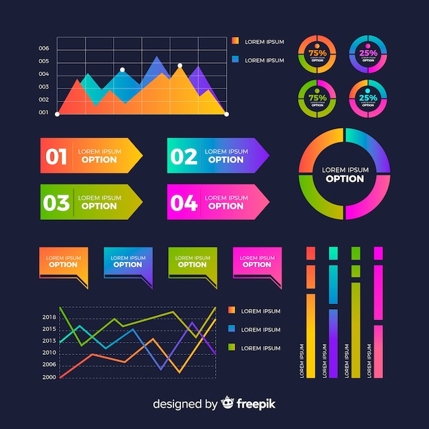 Vetor grátis elemento de infográfico collectio