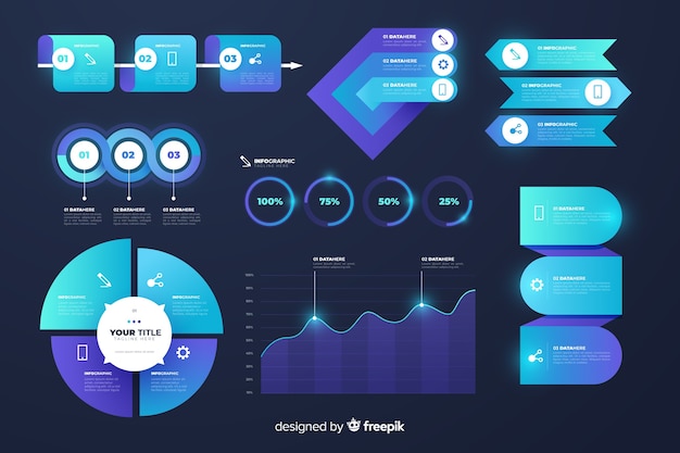 Vetor grátis elemento de infográfico collectio