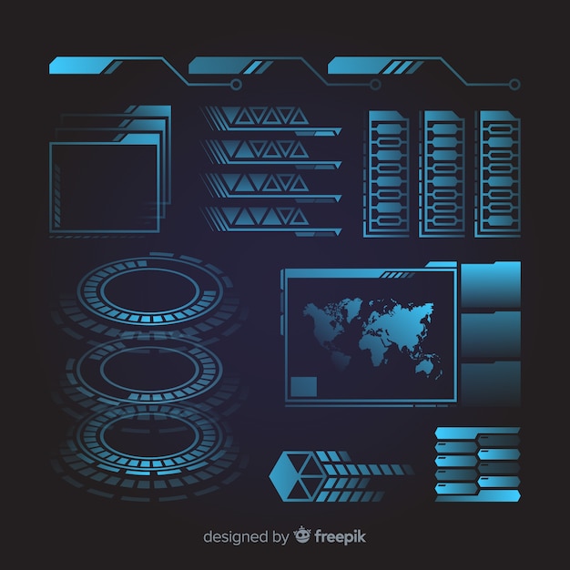 Vetor grátis elemento de infográfico offuturistic de coleção