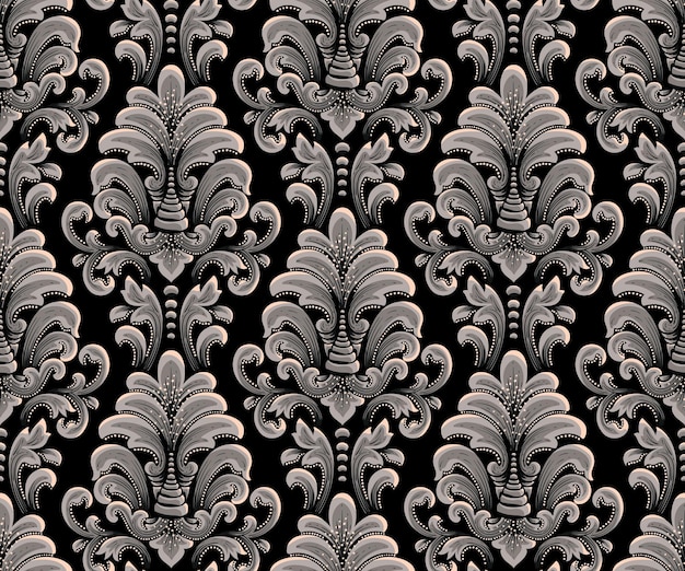 Elemento de padrão sem emenda do damasco vector floral damasco ornamento ilustração vintage