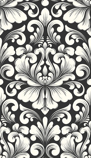 Elemento de padrão sem emenda do vetor do Damasco. Ornamento de damasco à moda antiga de luxo clássico, textura perfeita vitoriana real para papéis de parede, têxteis, envolvimento. Modelo barroco floral requintado.