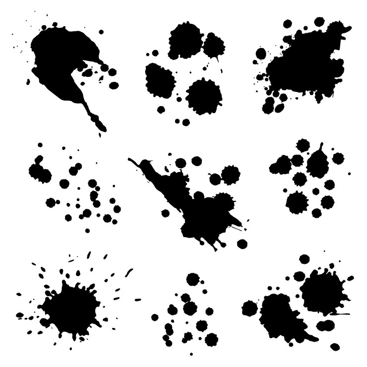 Vetor grátis elemento de respingo de tinta de design plano