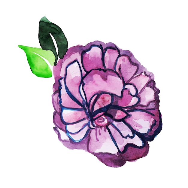 Vetor grátis elemento floral aquarela