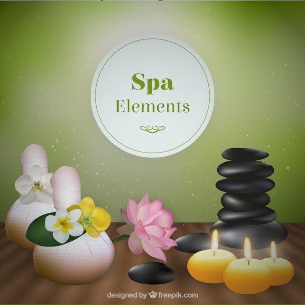 Elementos belo spa com velas