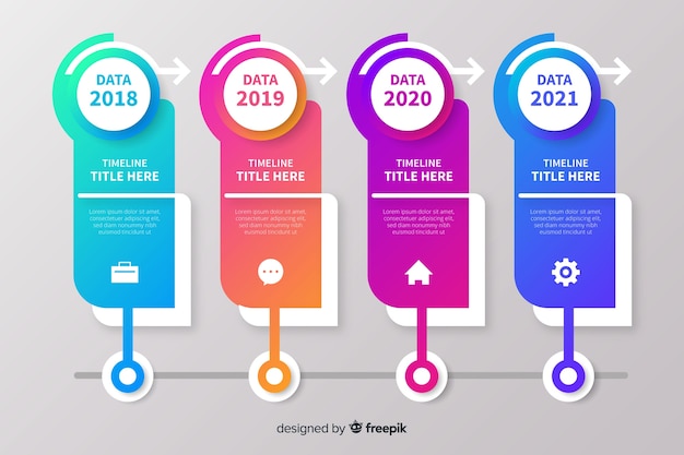 Elementos coloridos infográfico timeline