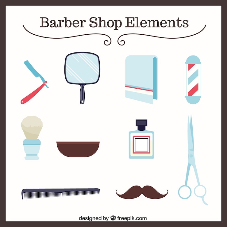 Vetor grátis elementos da barbearia