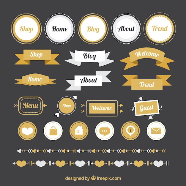 Vetor grátis elementos de blog e etiquetas