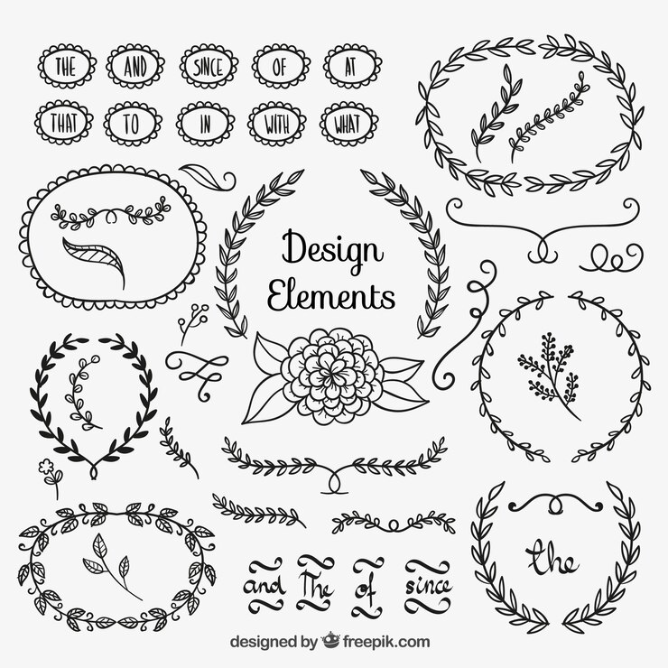 Vetor grátis elementos de design floral