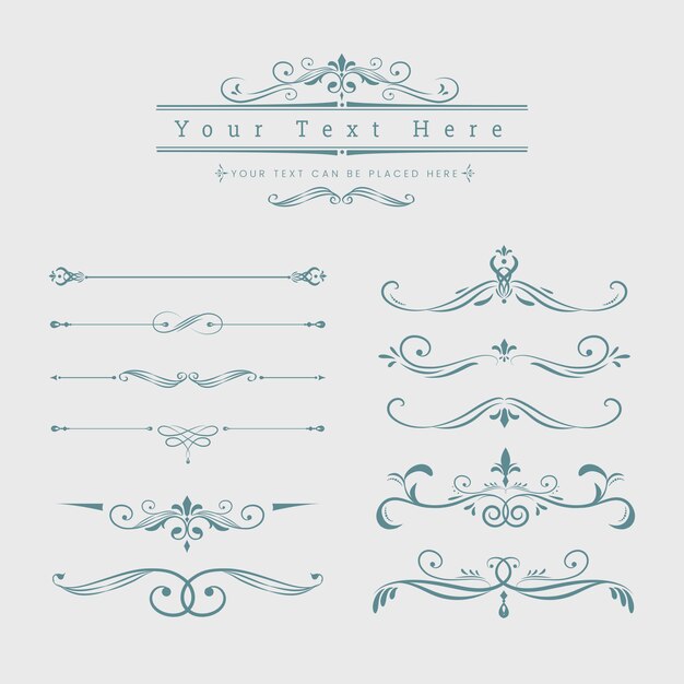 Elementos de design ornamentais vintage