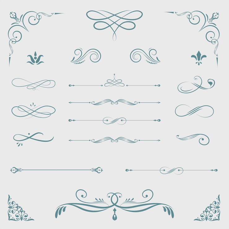 Vetor grátis elementos de design ornamental vintage