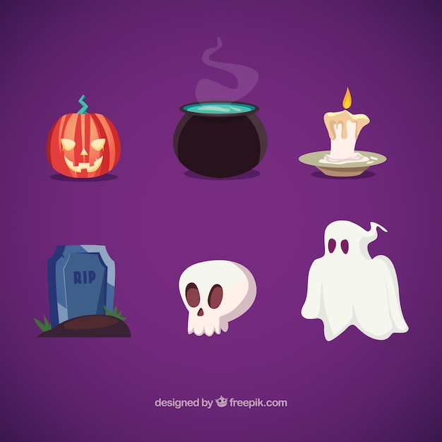 Elementos de halloween ilustração