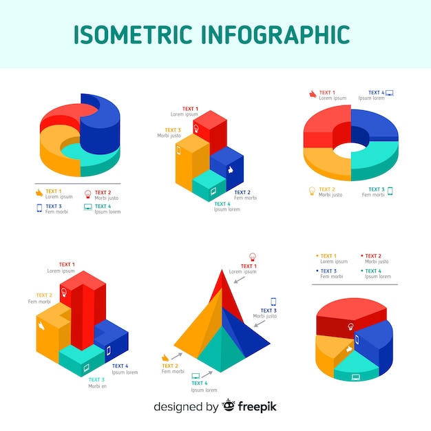 Elementos de infográfico isométrica