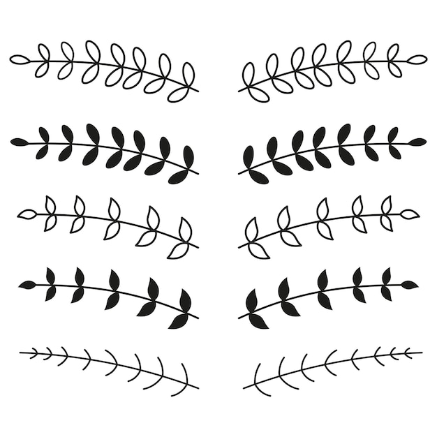 Vetor grátis elementos desenhados à mão de divisores de flores