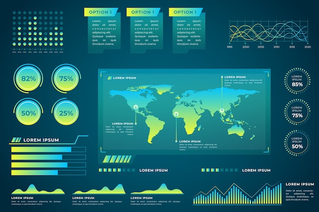 Elementos infográfico futurista