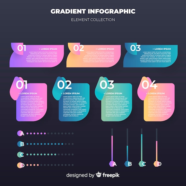 Elementos infográfico gradiente