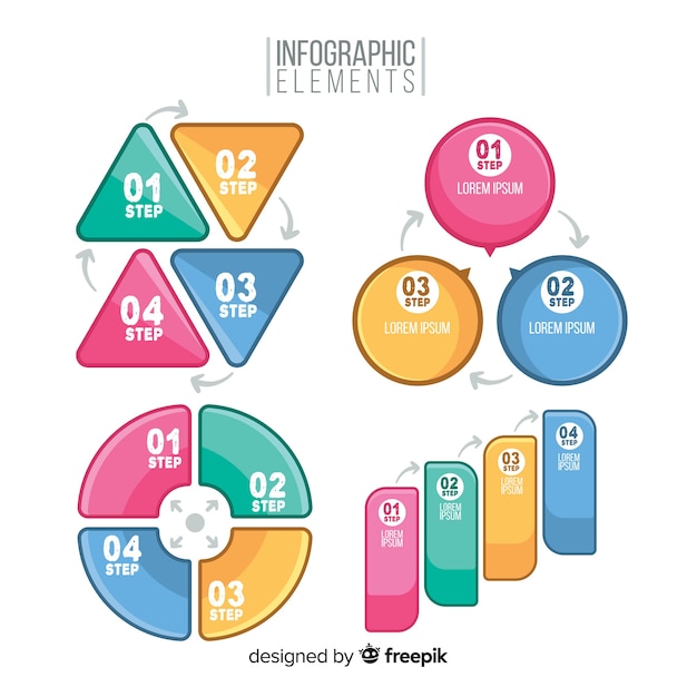 Elementos infográfico planas