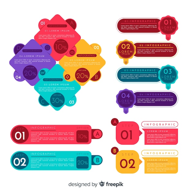 Elementos infográfico planas