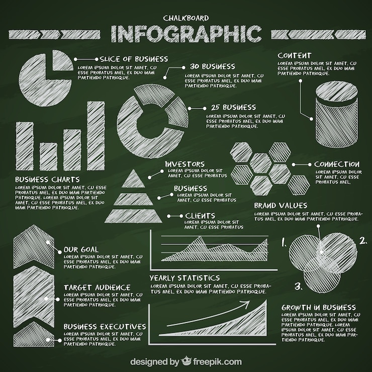 Vetor grátis elementos infographic ajustados no estilo negro