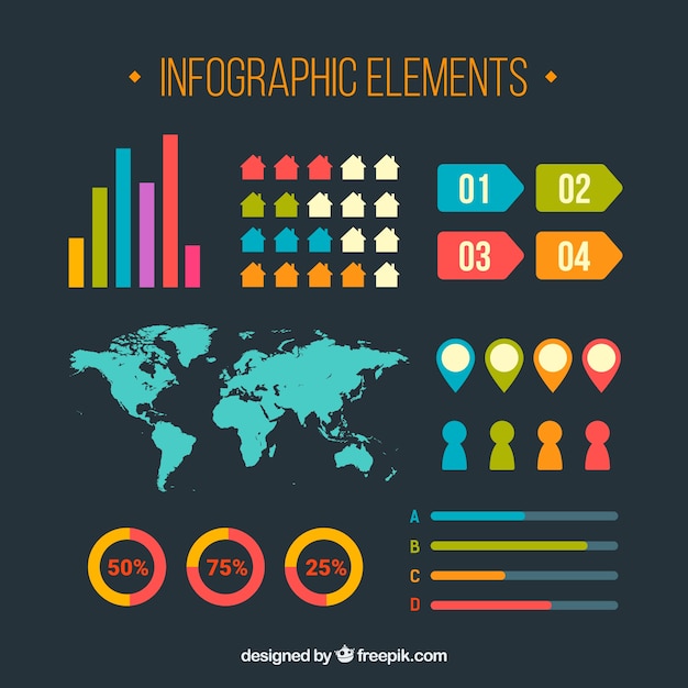 Vetor grátis elementos infogrphicos modernos