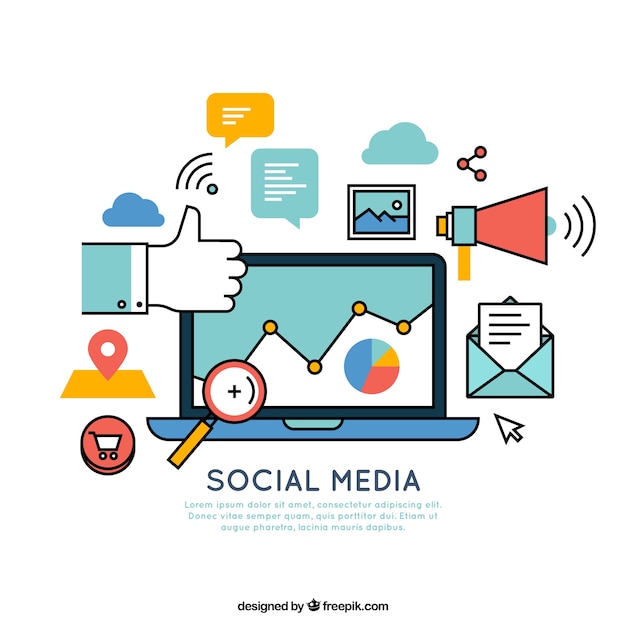 Vetor grátis elementos relacionados com a mídia social