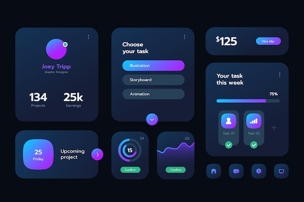 Elementos ui / ux de gradiente