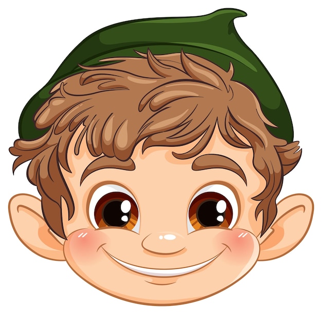 Vetor grátis elfo alegre com um sorriso brincalhão