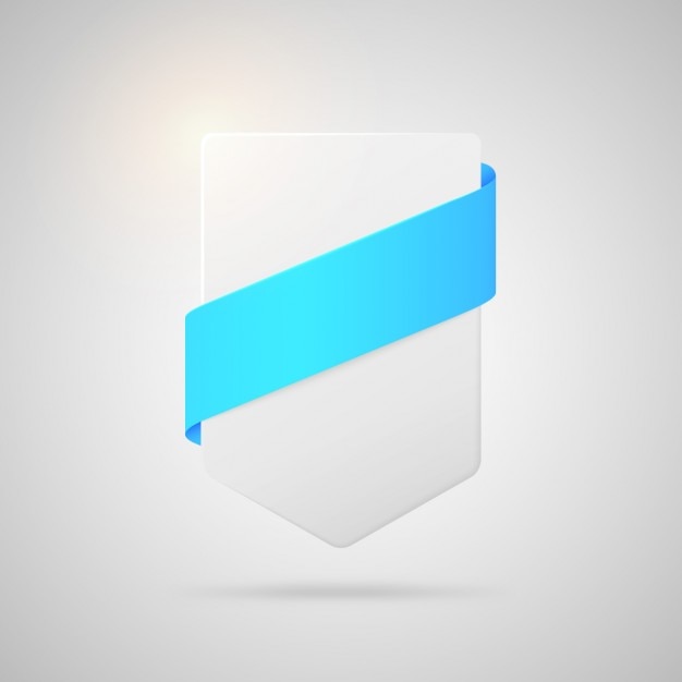 Vetor grátis emblema com fita azul