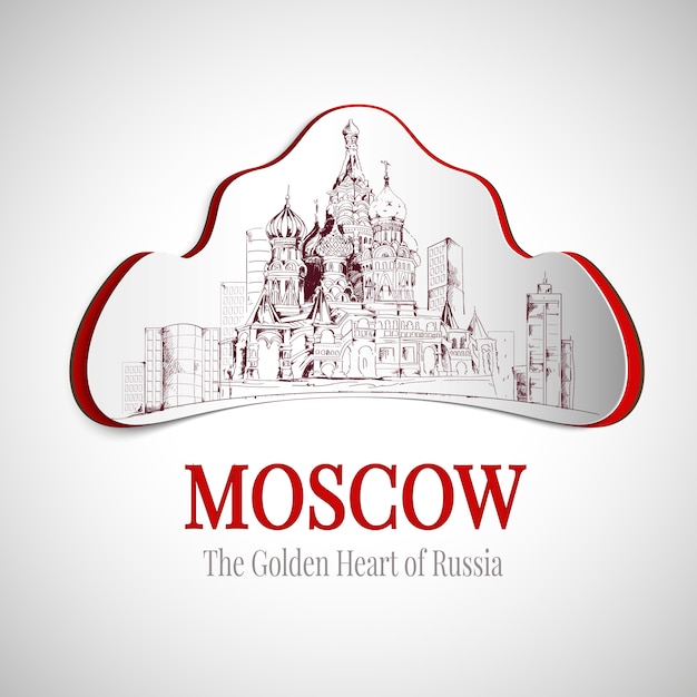 Vetor grátis emblema da cidade de moscou