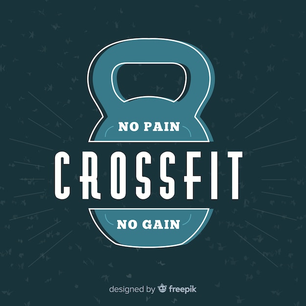 Emblema de crossfit com frase motivacional