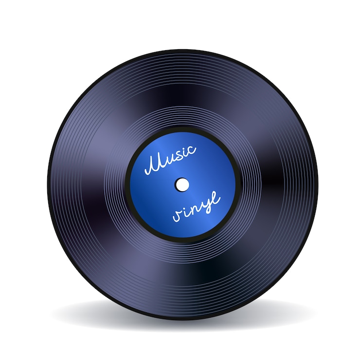 Vetor grátis emblema de disco de música em vinil retro