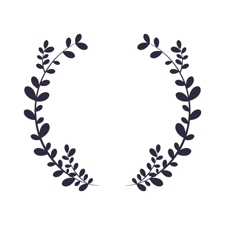 Vetor grátis emblema de louro ícone fundo branco
