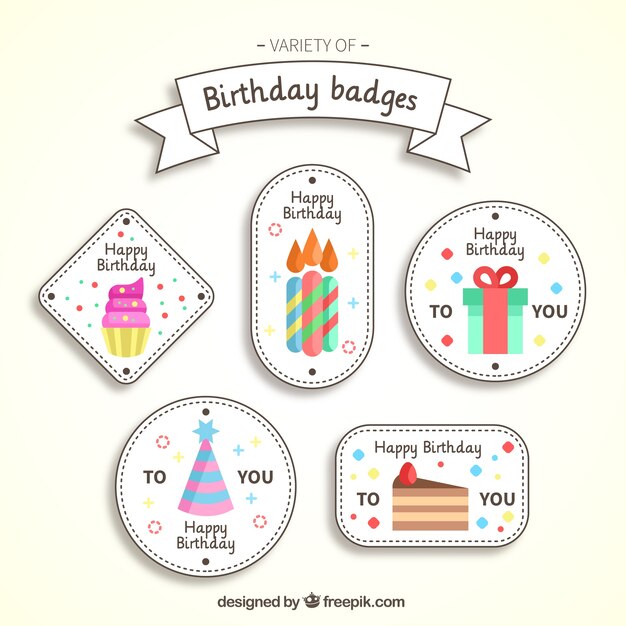emblemas aniversário fantástico em design plano