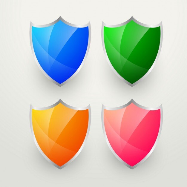 Vetor grátis emblemas coloridos brilhantes definir